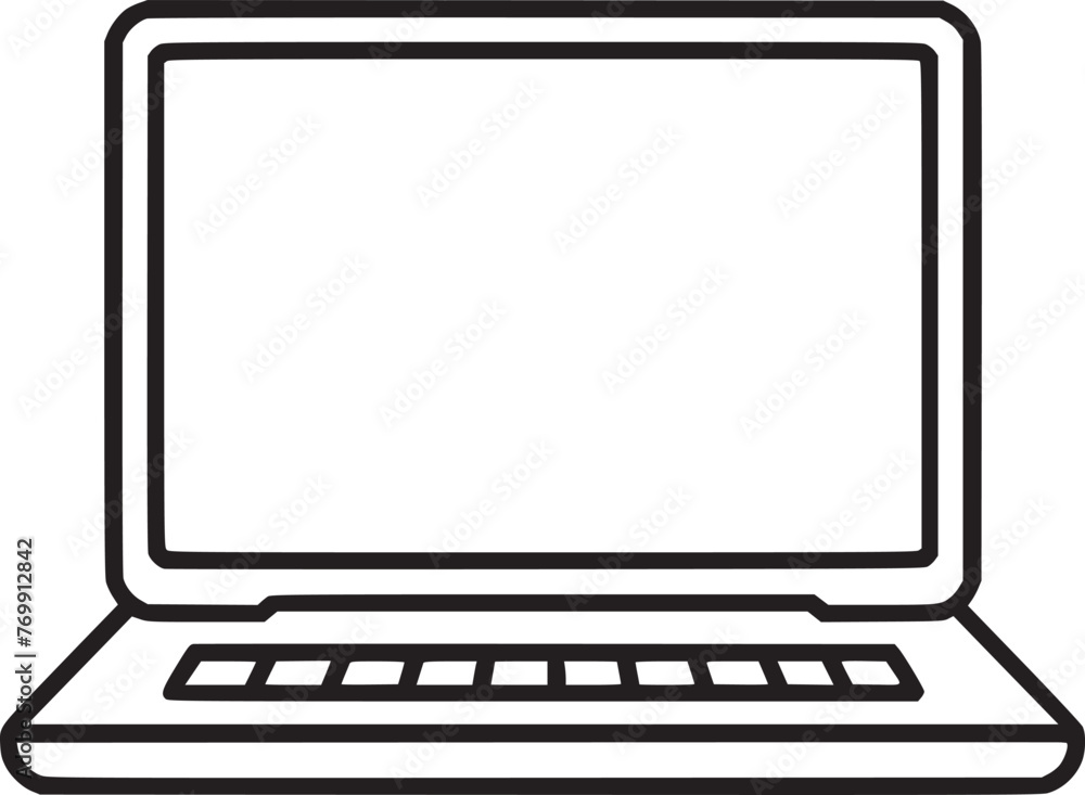 Laptop with blank and white vector
