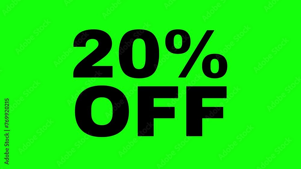 4K 20% flat crisp simple black animated letters, new price, black Friday, shopping, twenty percent off, Animation Video, motion graphics, green screen chroma key. 4K 20% flat crisp simple black animated letters, new price, black Friday, shopping, twenty percent off, Animation Video, motion graphics, green screen chroma key.
