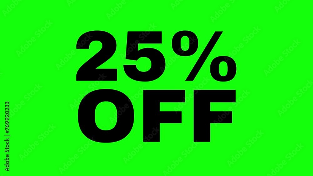 4K 25% flat crisp simple black animated letters, new price, black Friday, shopping, twenty five percent off, Animation Video, motion graphics, green screen chroma key. 4K 25% flat crisp simple black animated letters, new price, black Friday, shopping, twenty five percent off, Animation Video, motion graphics, green screen chroma key.
