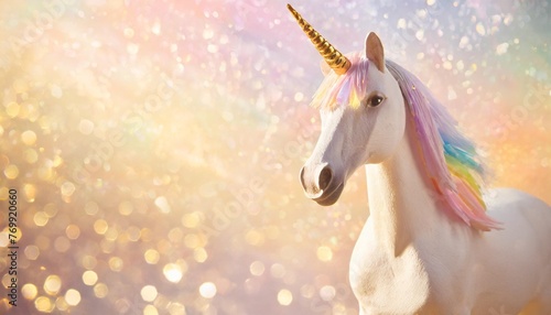 festive background in rainbow pastel colors unicorn party