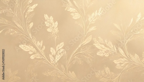 wallpaper with a subtle elegant floral pattern on a cream background