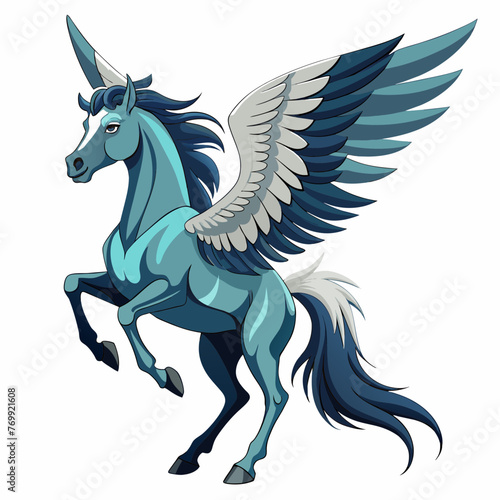 Horse , horse with full open wings