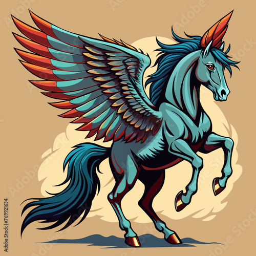 Horse   horse with full open wings