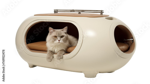 Electric Heated Cat Bed on transparent background.