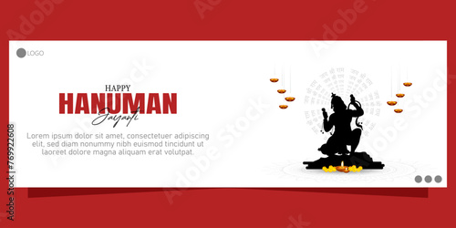 Schilderij op canvas Hanuman Jayanti celebrates the birth of Lord Hanuman, a revered deity in Hinduism known for his strength, devotion, and loyalty to Lord Rama