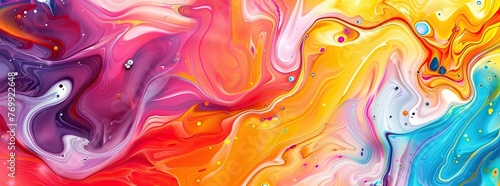 Abstract background with a colorful liquid marble texture  in the style of oil painting.