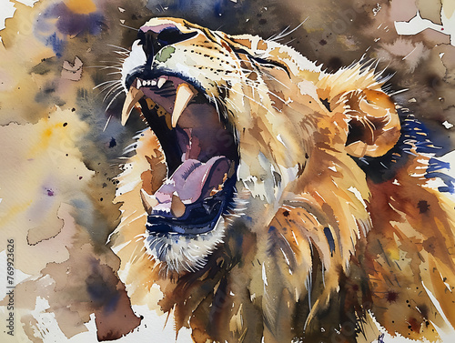 Lion paintings wall art present strength and victory photo