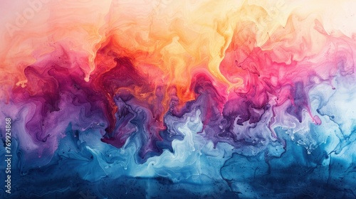 Abstract watercolor wash, fluid colors blending, artistic backdrop with space for creative expression