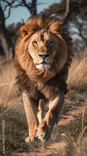 running lion