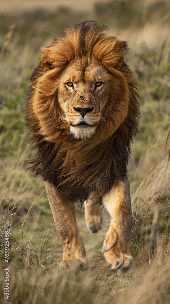 running lion