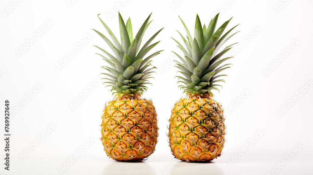 pineapple on white background pineapple on white background