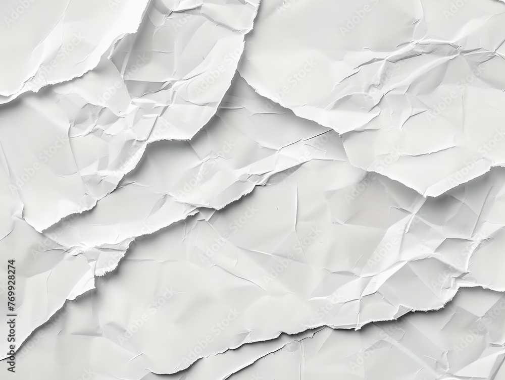 A white paper with a lot of wrinkles and creases. The paper is torn and ripped, giving it a rough and worn appearance. Concept of nostalgia and a feeling of something being lost or forgotten A white paper with a lot of wrinkles and creases. The paper is torn and ripped, giving it a rough and worn appearance. Concept of nostalgia and a feeling of something being lost or forgotten