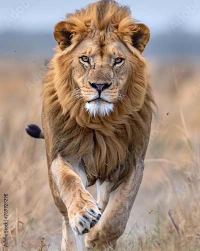 running lion