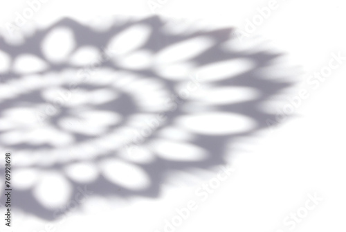 Gray arabesque shadow on white background