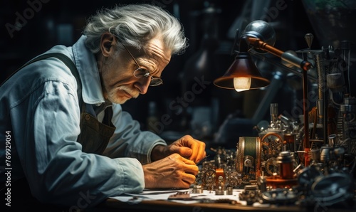 A watchmaker at work photo