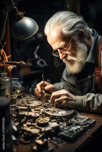 A watchmaker at work photo