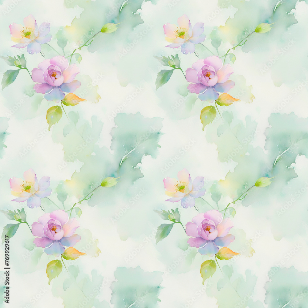 Fototapeta premium watercolor background with flowers