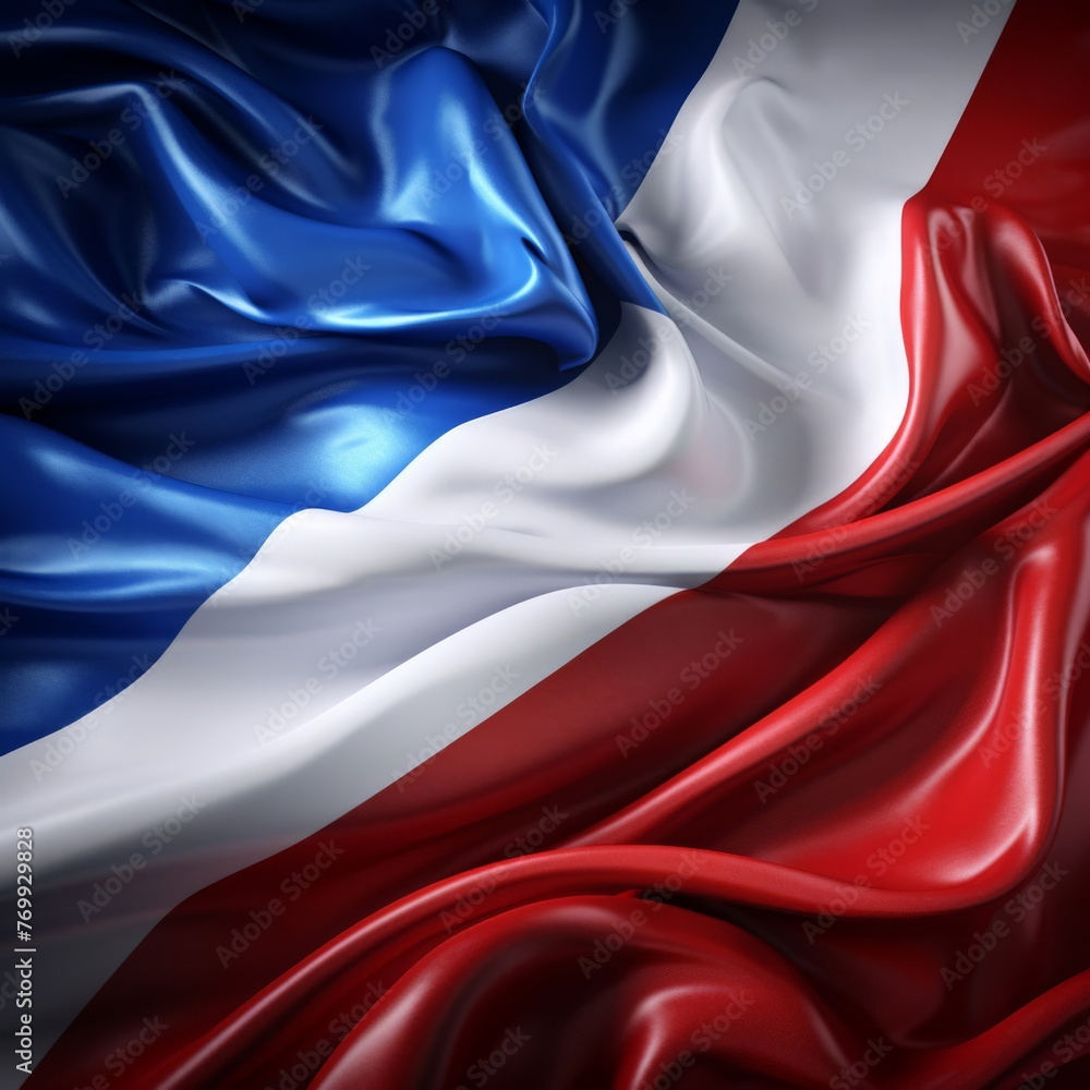 French flag background, realistic ripples canvas texture
