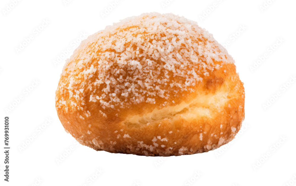 A detailed close-up of a mouth-watering doughnut on a clean white background A detailed close-up of a mouth-watering doughnut on a clean white background