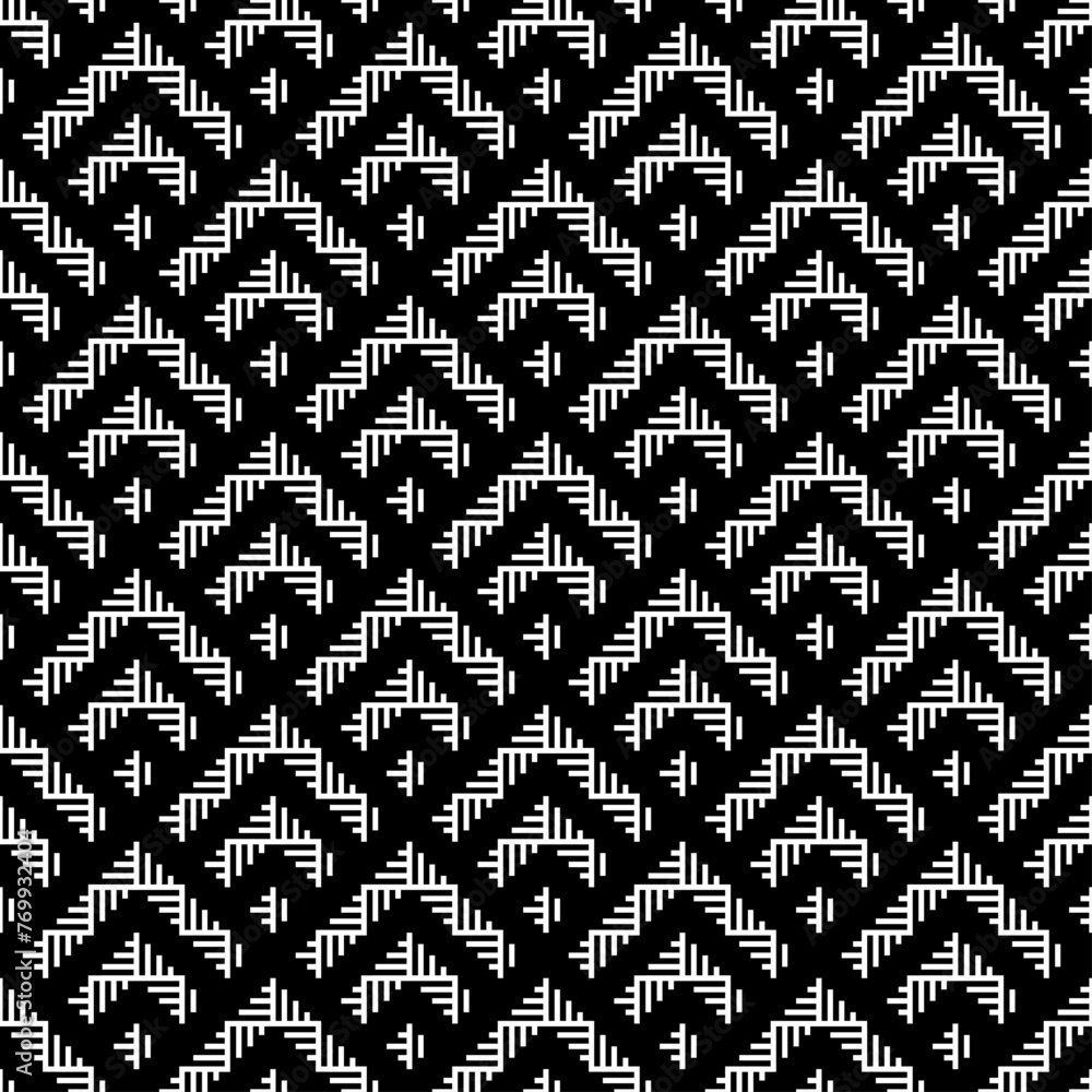 Seamless pattern. Curves, shapes backdrop. Stylized chevrons, figures ornament. Folk wallpaper. Arrows, forms background. Tribal motif. Ancient mosaic. Digital paper, textile print, abstract design. Seamless pattern. Curves, shapes backdrop. Stylized chevrons, figures ornament. Folk wallpaper. Arrows, forms background. Tribal motif. Ancient mosaic. Digital paper, textile print, abstract design.