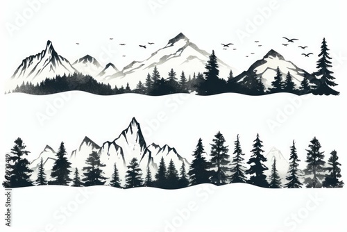 mountain silhouettes svg photo