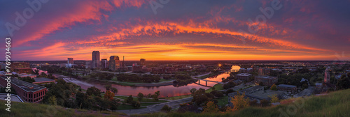 American City Panorama evoking Sioux Falls City photo