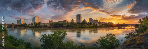 American City Panorama evoking Little Rock City