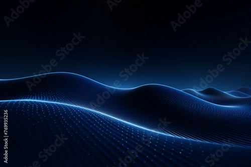dark blue abstract background with lines and dots