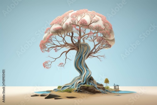 an illustration of a tree growing out of a brain