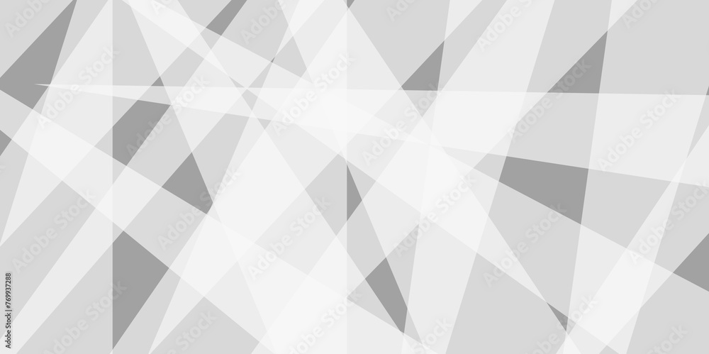 Obraz premium Abstract background with white and gray and geometric style with simple lines and corners, polygons as background geometric style. Space design concept. Decorative web layout or poster, banner.