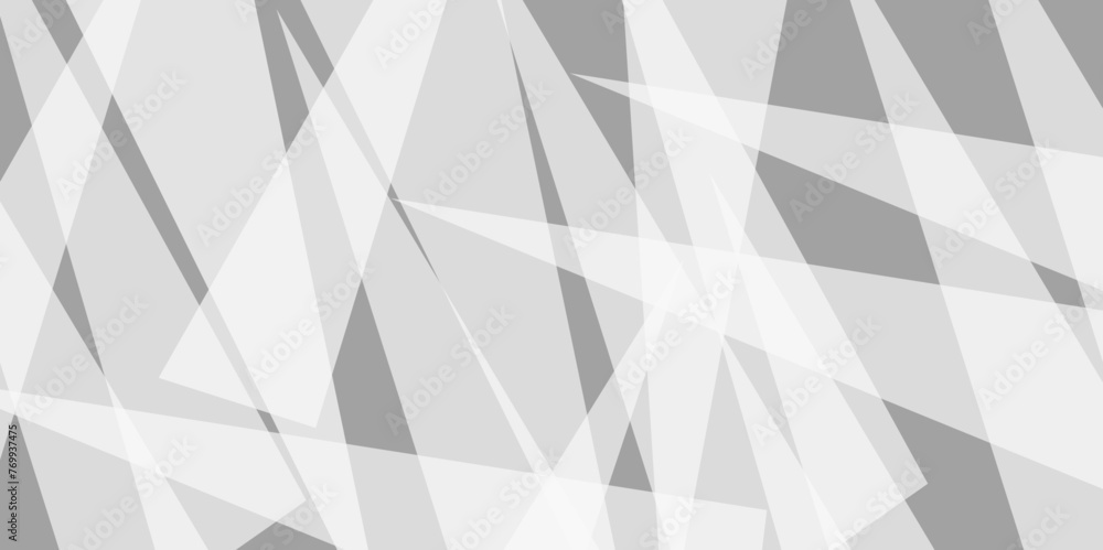 Obraz premium Abstract background with white and gray and geometric style with simple lines and corners, polygons as background geometric style. Space design concept. Decorative web layout or poster, banner.