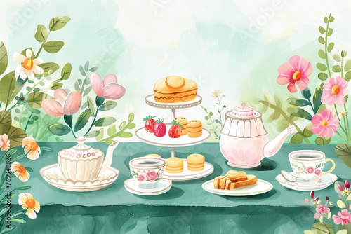 Enchanted Garden Tea Party with Delicate Floral Touches