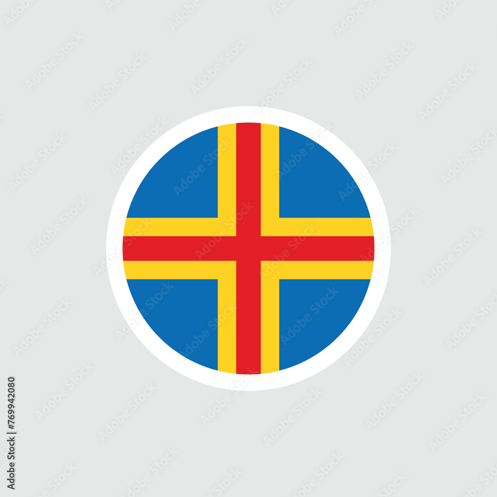 Flag of Aland Islands. Aland blue flag with a red and yellow cross. State symbol of the autonomous province of Aland. Flag of Aland Islands. Aland blue flag with a red and yellow cross. State symbol of the autonomous province of Aland.