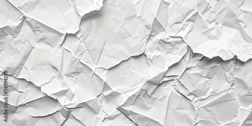 A white background with paper that is torn and crumpled