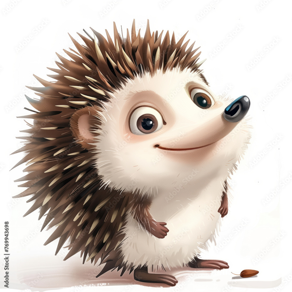 Cute Funny Cartoon Hedgehog, Illustration for Children Book, Generative AI Cute Funny Cartoon Hedgehog, Illustration for Children Book, Generative AI