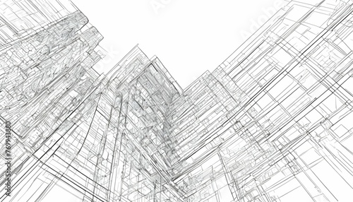 An Abstract Line Art Composition Inspired By Archi