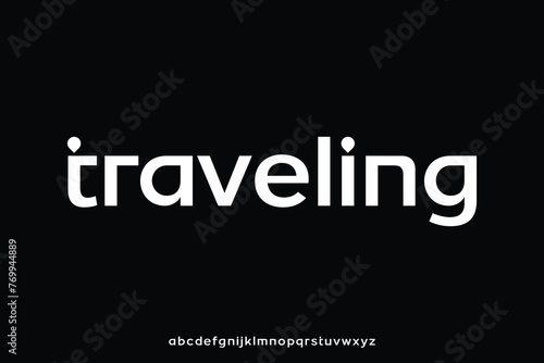 Modern clean traveling sans serif alphabet display font vector