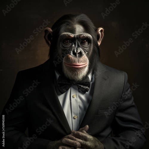Chimpanzee in a suit