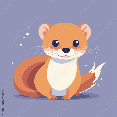 Weasel simple style flat cartoon illustration vector design