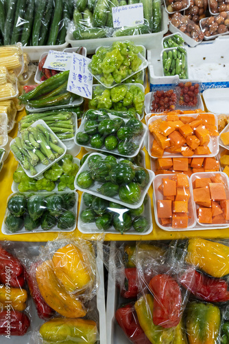 Fresh vegetables  to sale at the municipal market of Braganca Paulista, Sao Paulo state, Brazil © Casa.da.Photo