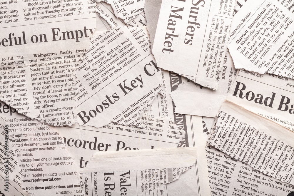 Obraz premium Newspaper Texture Background Clippings Paper