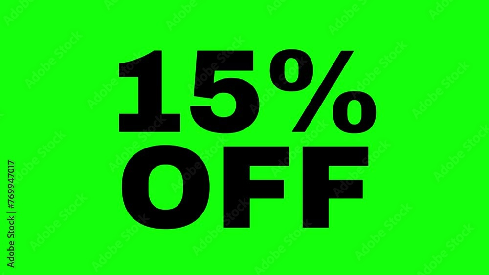 4K 15% flat crisp simple black animated letters, new price, black Friday, shopping, fifteen percent off, Animation Video, motion graphics, green screen chroma key. 4K 15% flat crisp simple black animated letters, new price, black Friday, shopping, fifteen percent off, Animation Video, motion graphics, green screen chroma key.