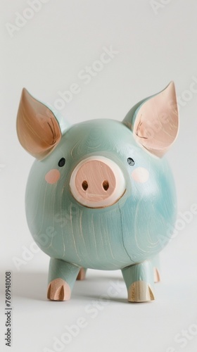 A Korean-style wooden toy pig in a charming  handcrafted design. Small wooden pig with a unique appearance. Ideal toy for collector or decoration.