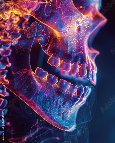 Wallpaper Mural The intricate network of salivary glands and ducts in the oral cavity in a detailed Xray illustration Torontodigital.ca