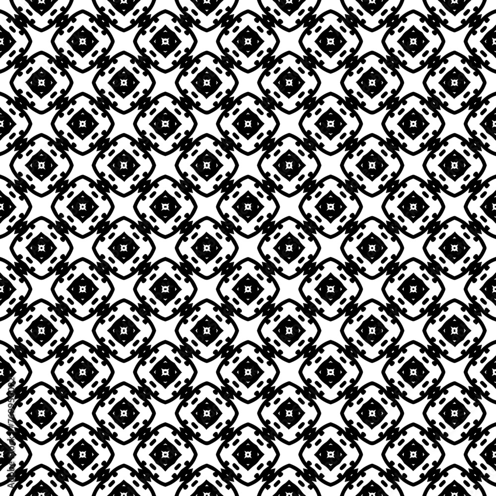 Black and white seamless abstract pattern. Background and backdrop. Grayscale ornamental design.