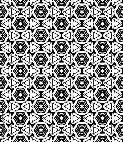 Black and white seamless abstract pattern. Background and backdrop. Grayscale ornamental design.