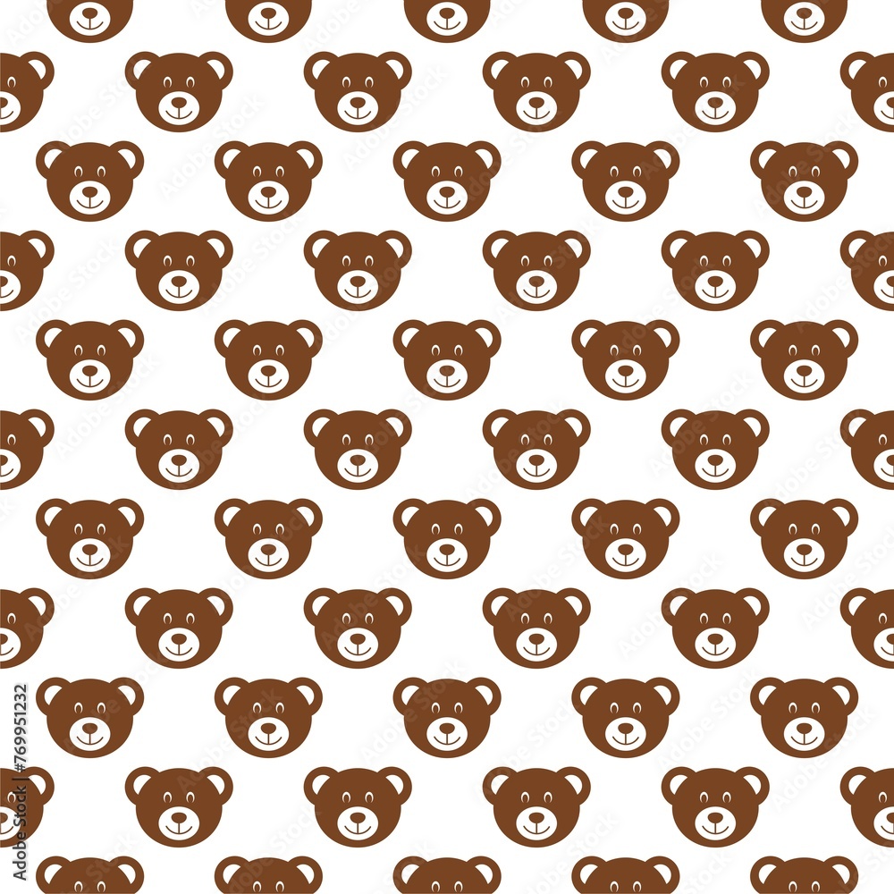 Simple head teddy bear icon seamless pattern Simple head teddy bear icon seamless pattern