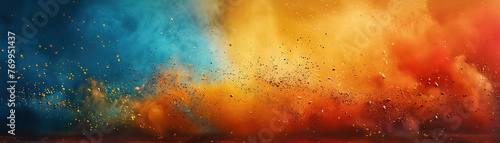 Isolated explosion of multicolored holi powder captures festive joy  cultural vibrancy  essence of celebration  spontaneous burst of colors in traditional festival