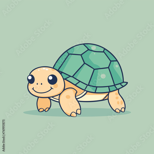 Turtle simple style flat cartoon illustration vector design