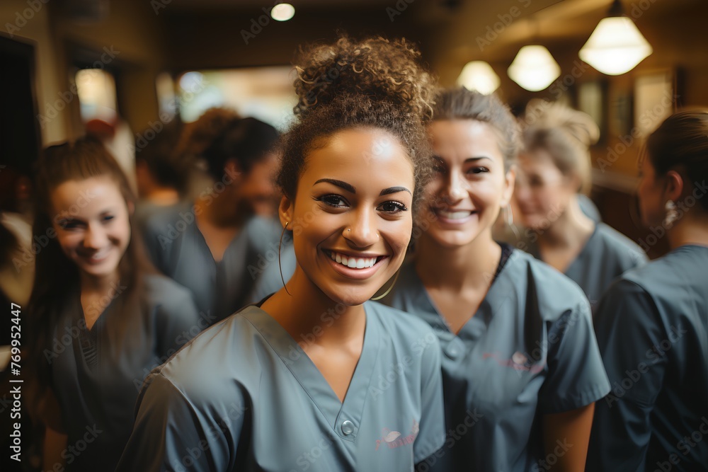 Group of health care workers, nurses and staff. Group of health care workers, nurses and staff.